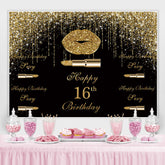 Golden Funkeln Bokeh Und Schwarz Glücklich 16 Hintergrund